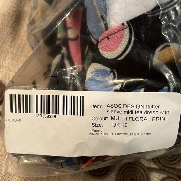 ASOS DESIGN flutter sleeve floral midi tea dress/NWOT/8 - Picture 16 of 16